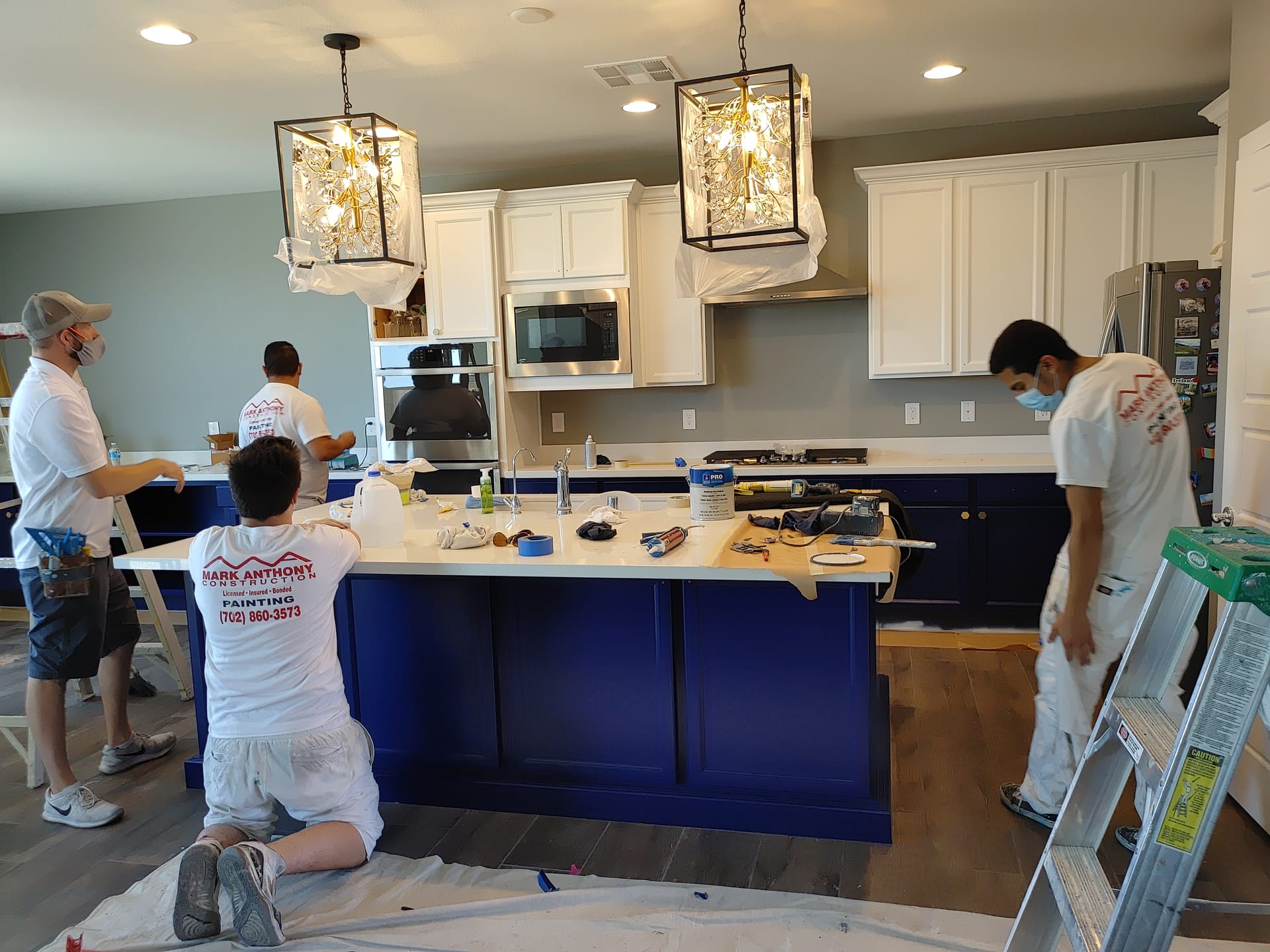 Kitchen cabinet painting project by Mark Anthony Painting in Las Vegas, NV